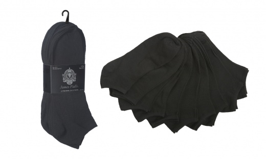 Men's Low-Cut Socks - Black, Size 10-13, 10 Pack