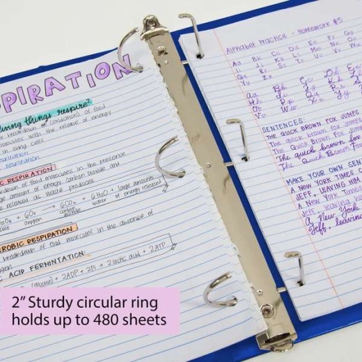 2" Slant D-Ring View Binders - Blue, 2 Pockets