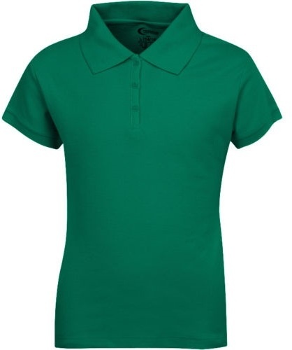 Juniors' Polo Uniform Shirts - Kelly Green, Size Small