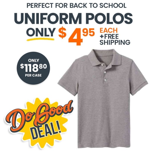 Uniform Polos - XL, Heather Grey, Short Sleeve