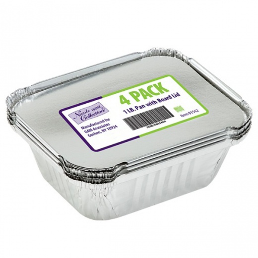 Aluminum Pans with Board Lids, 1 Lb., 4 Pack
