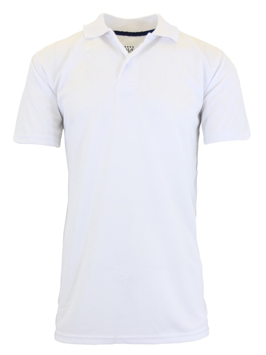 Men's Dry Fit Polo Shirts - White, XL, Moisture-Wicking