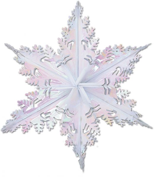 Snowflake Decorations - Opalescent, 24"