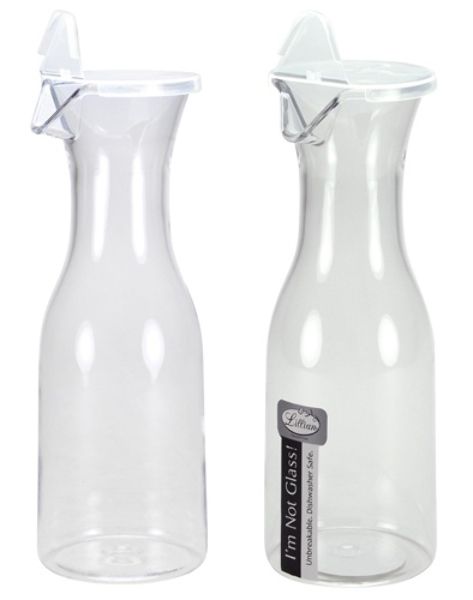 Acrylic Carafe Jars - Clear, With Lid, 40 Oz