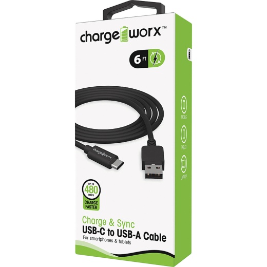 6' Type C USB Chargers - Black
