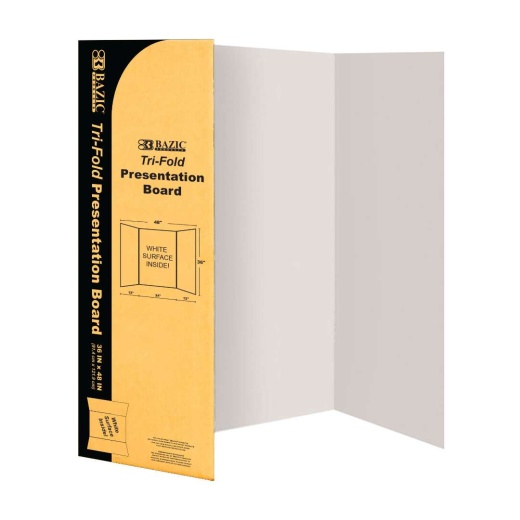 Tri-Fold Corrugated Presentation Boards - White, 36" X 48"