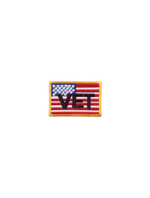 'Vet' American Flag With Yellow Border Patch