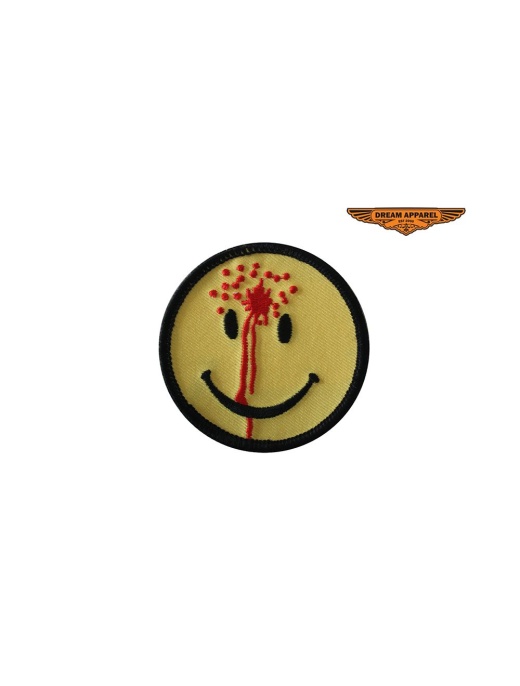 Smiley Face With Bullet Hole Patch
