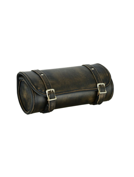 Dream Apparel Distress Brown Naked Leather Motorcycle Tool Bag 12-Inches