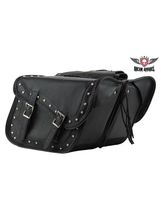 Motorcycle Genuine Leather Saddlebag With Gun Holsters