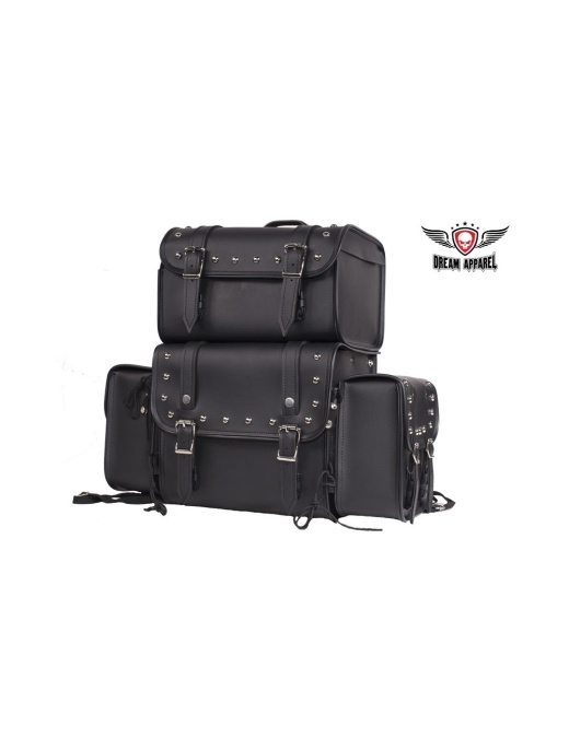 Motorcycle Sissy Bar Bag with Removable Side Bags