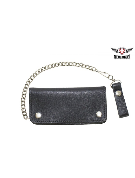 Heavy Duty Black Leather Motorcycle Chain Wallet