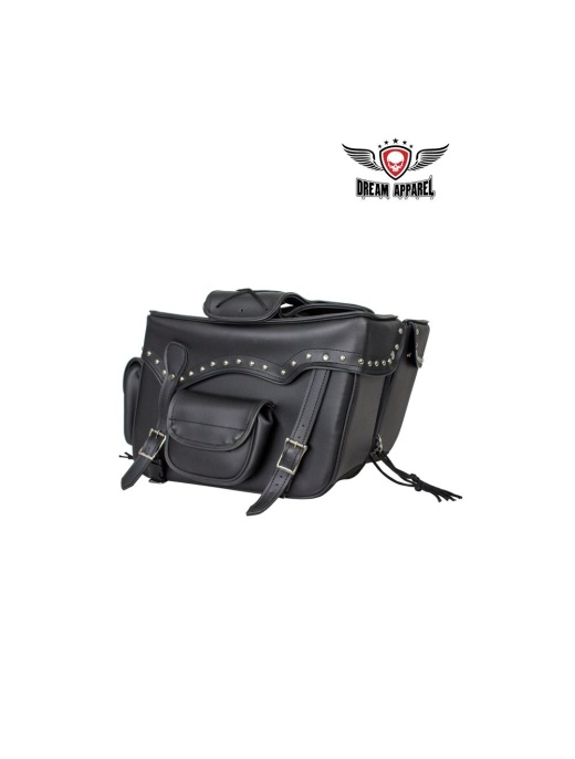 Motorcycle Saddlebag with Studs - Waterproof and Durable