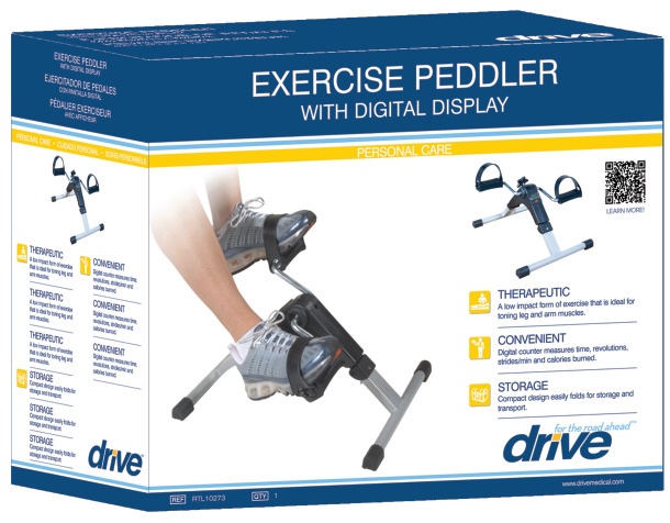 Folding Exercise Peddler With Electronic Display