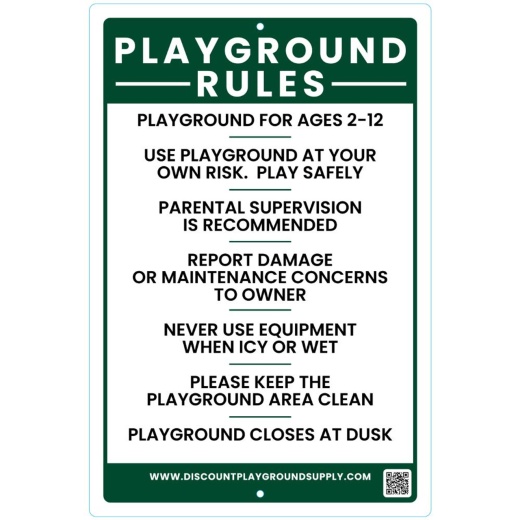 Aluminum Playground Sign - Ages 2-12