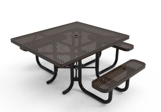 46" Square 3 Seat Accessible Punched Steel - Portable