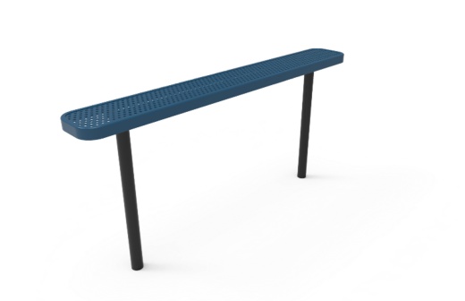 4' Punched Steel Bench No Back - Inground Mount