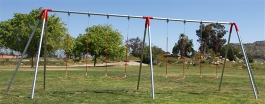 4 Seat Heavy Duty Tripod Swing Set With Strap Seats -10' h