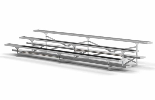 3 Row Aluminum Bleacher | 15' Length | 30 Seat