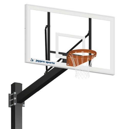 Basketball System - Titan (Powder Coated) Black (6 In. X 6 In. Pole With 6 Ft. Offset) - 72 In. Acrylic Backboard - Playground Goal