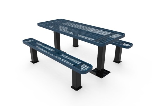 6' Rectangular Expanded Metal Independent Pedestal Table - Surface Mount
