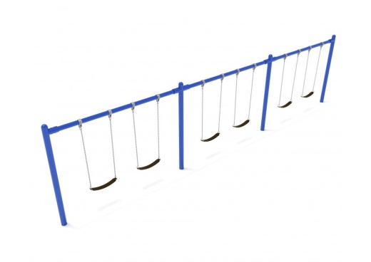 8 Feet High Elite Single Post Swingset -3 Bays