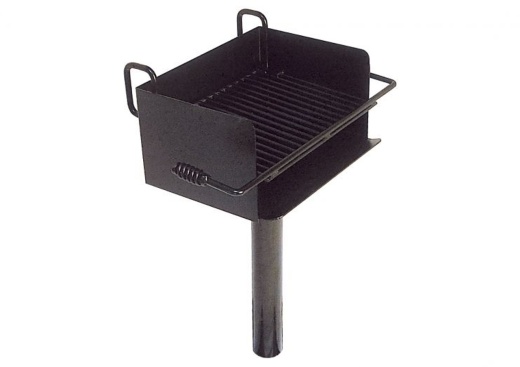 Rotating Park Grill With Cantilever Cooking Grate - 300 Sq In Of Cooking Area