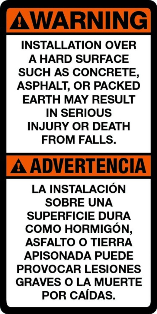 Warning Label Install Hard Surface _English And Spanish