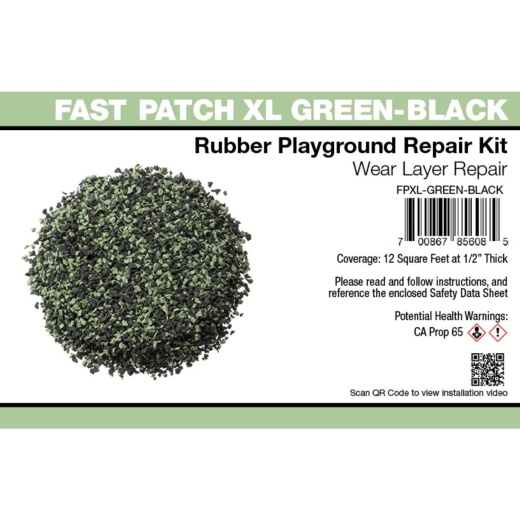 Fast Patch Poured-in-Place Rubber Surface Playground Repair Kit - Green-Black , Fast Patch Xl