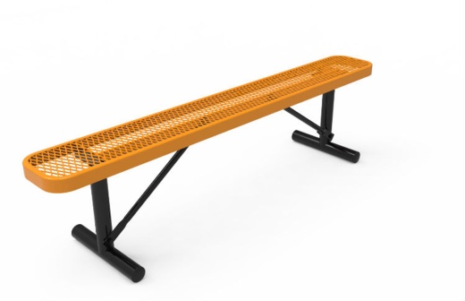 6' Bench Expanded Metal No/Back - Portable