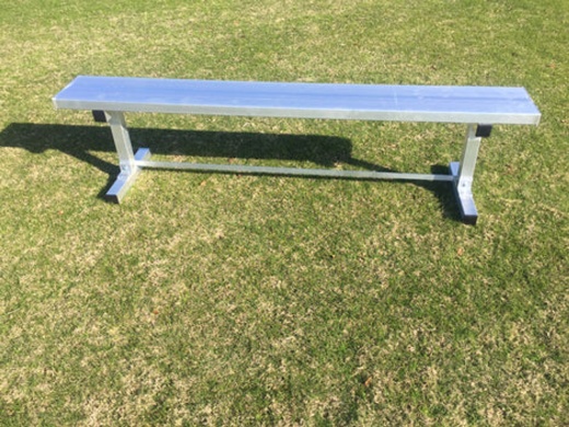 7.5' Aluminum Bench No/ Back - 2 Legs - Portable
