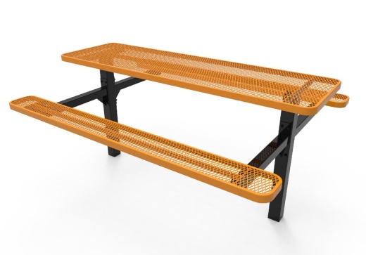 8' Double Pedestal Expanded Metal Table - Inground Mount