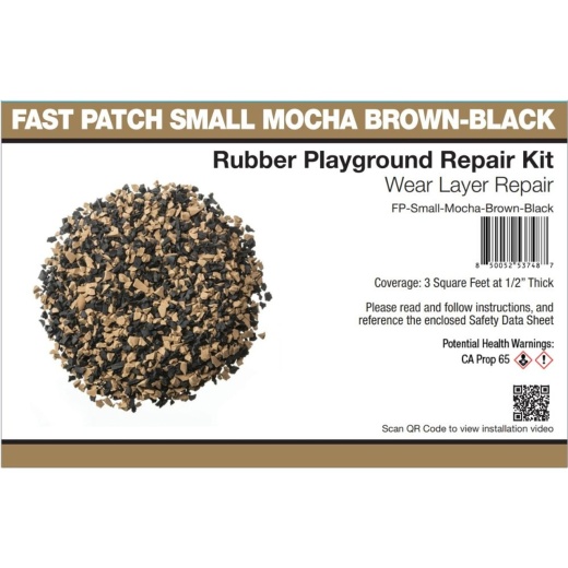 Fast Patch Poured-in-Place Surfacing Repair Kit Fix Rubber Playground – Mocha Brown-Black , Fast Patch Small