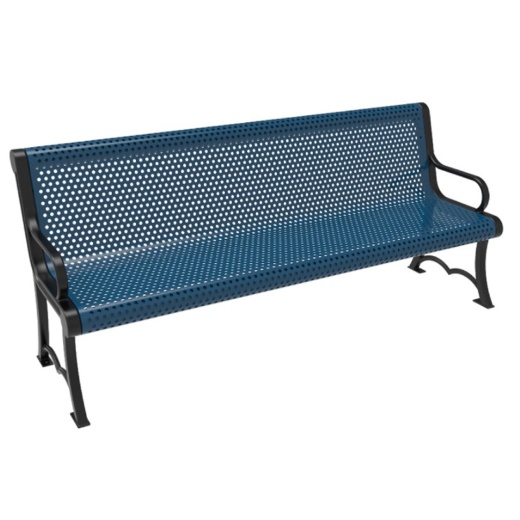 6' Austin Bench-Punched Steel W/Arm - Portable