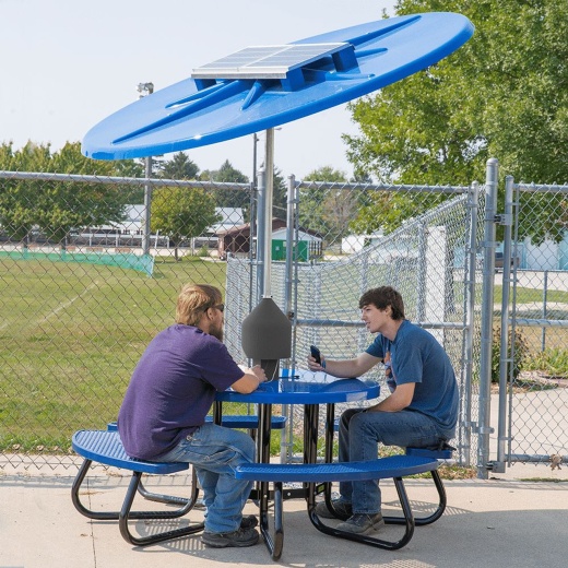 Solar Charge Station With Fiberglass Umbrella