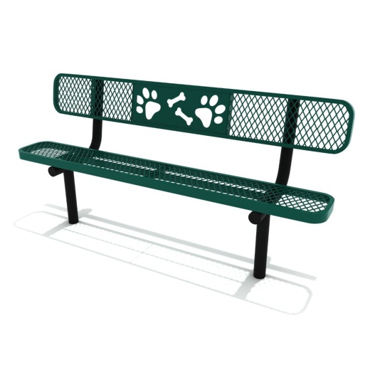 6' Dog Park Bench With Back