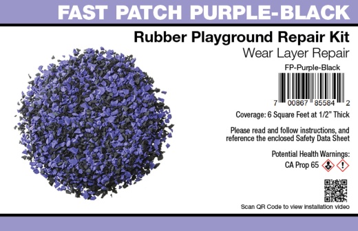 Fast Patch Poured-In-Place Surfacing Repair Kit Fix Rubber Playground – Purple Black