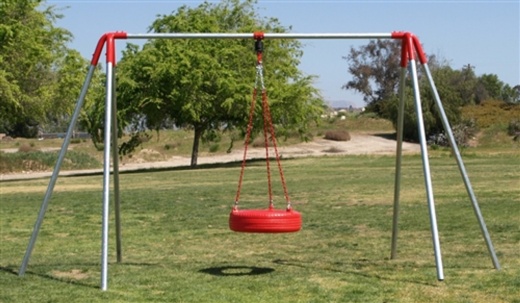 Single Tire Swing Heavy Duty Tripod Swing Set - 6'High