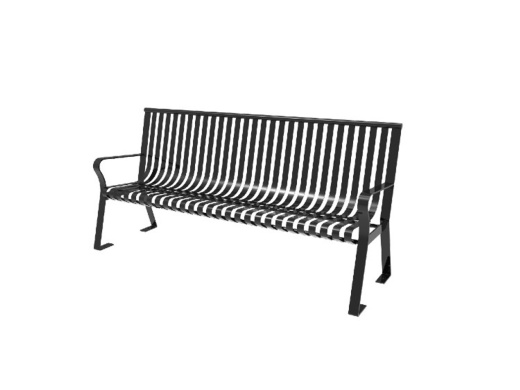 4' Downtown Bench W/Straight Back - Portable