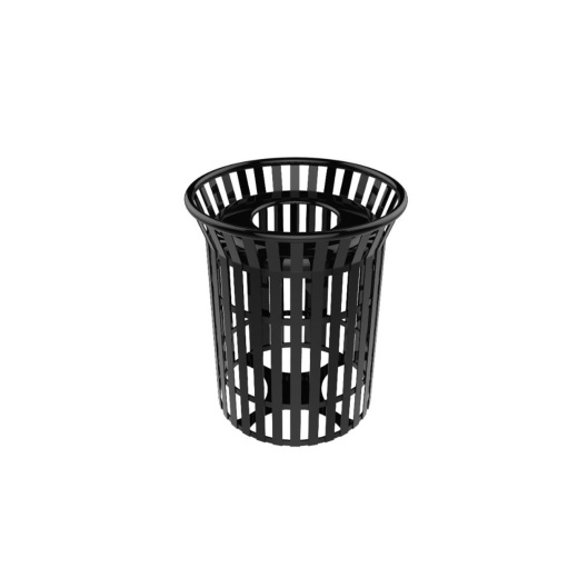 32 Gallon Skyline Trash Receptacle W/Flared Top-Flattop-Liner-Strap Metal