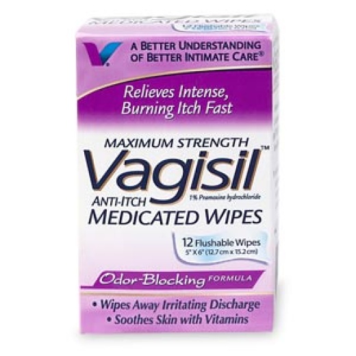 Vagisil Mximum Strength Anti-Itch Medicated Wipes 12 Ct