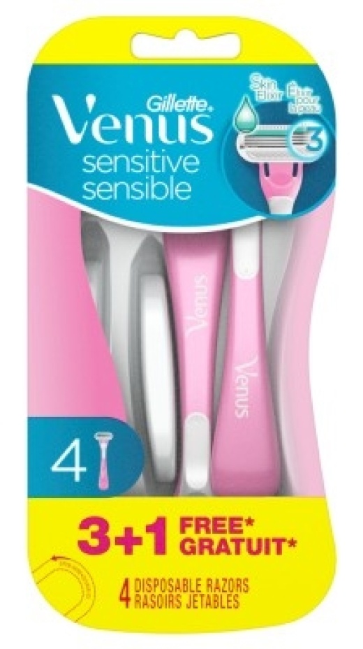Bl Gillette Venus Razor Sensitive Disposable 3+1 Free - Pack Of 3