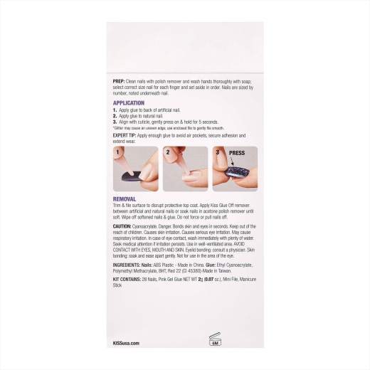 Bl Kiss Gel Fantasy Collection 28 Count White Long Length - Pack Of 3