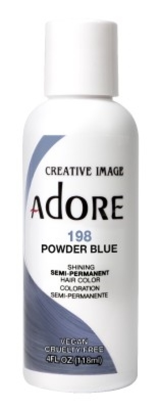 Bl Adore Semi-Permanent Haircolor #198 Powder Blue 4Oz - Pack Of 3