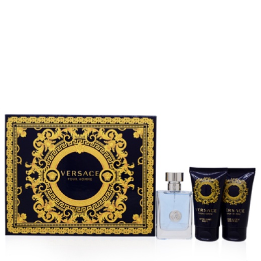 Cs Versace Signature Homme/Versace Set (M) Edt Spray 1.7 Oz Hair&Body Shampoo 1.7 Oz After Shave Balm 1.7 Oz