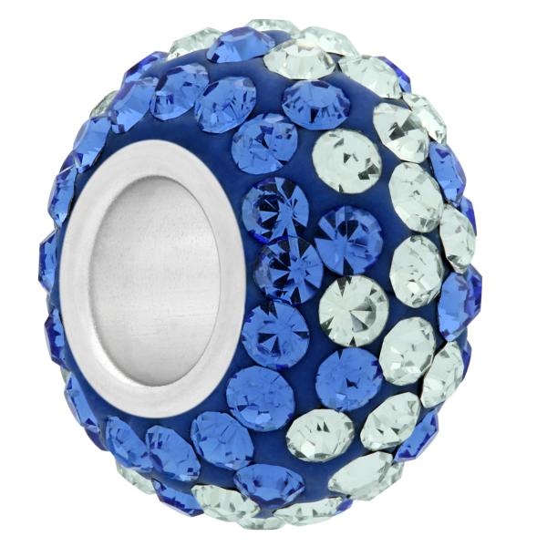 Large Hole Pave Bead With 7 Mm Wide Sterling Silver Core, Alora