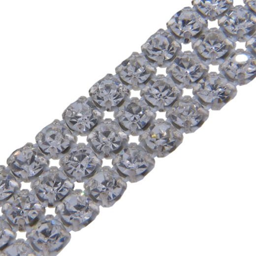 Metal Set Rhinestone Banding 3 Row - Inch