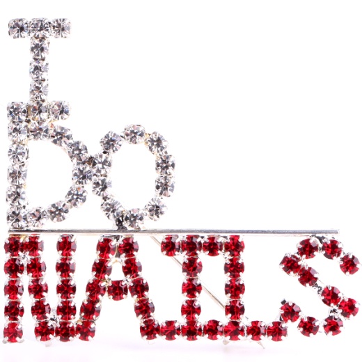 I Do Nails (Crystal/Light Siam/Silver) Rhinestone Pin