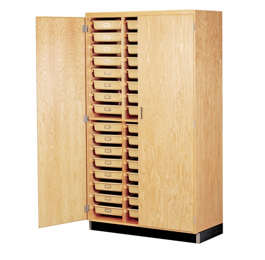 Tote Tray Cabinet - 48 Tote Trays Storage Case for Art and Science Projects