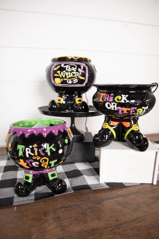 Electric Powered Ceramic Smoking Witch Cauldron